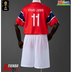 Noruega Jorgen Strand Larsen #11 Primera Equipación Niños Mundial 2026 Manga Corta (+ Pantalones cortos)